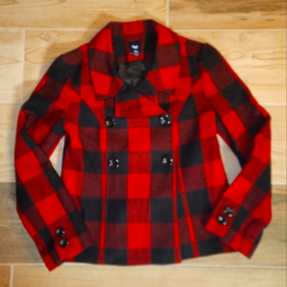 Buffalo Plaid Pea Coat - Picture 6 of 6